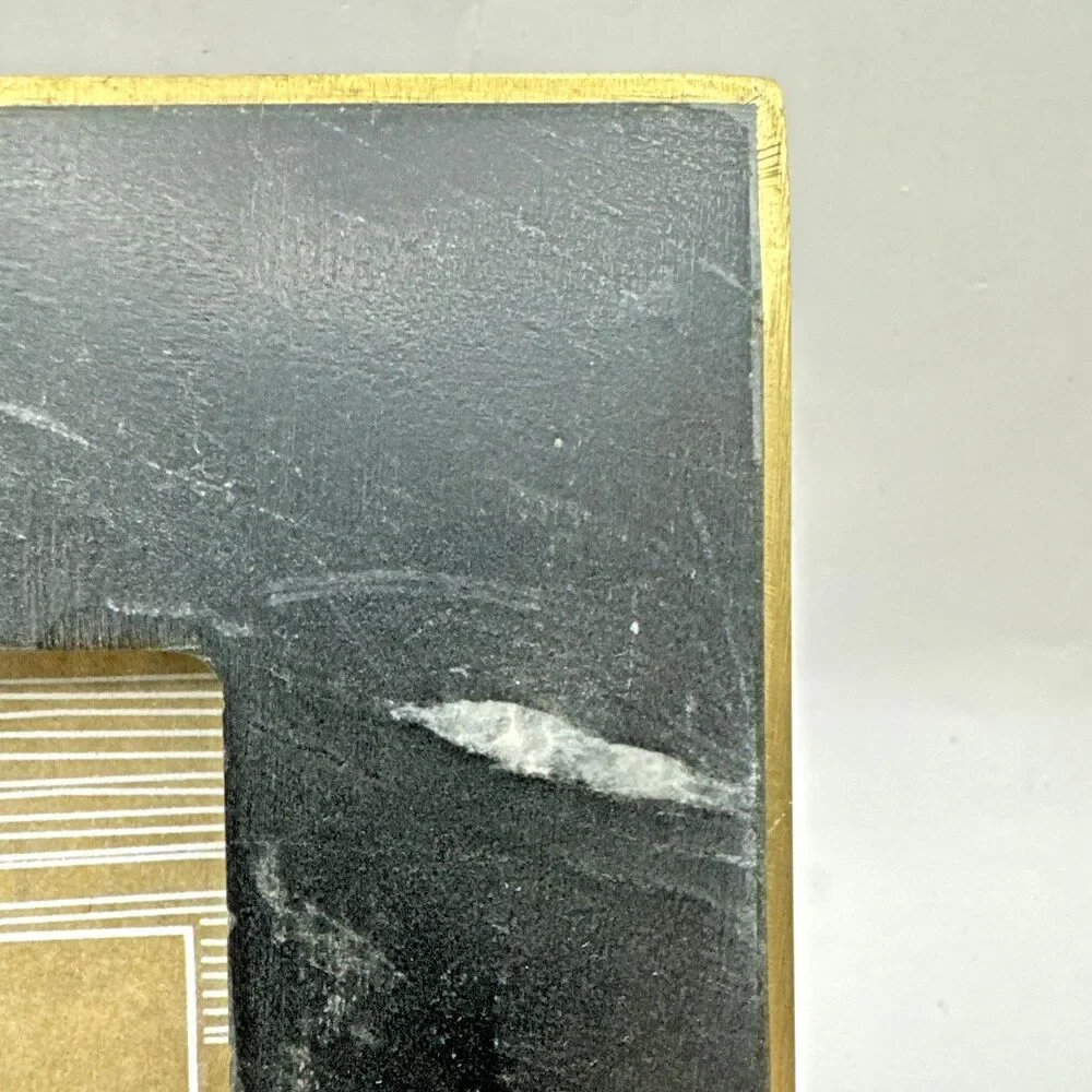Pier One 1 black and white Grey Marble and Brass boarder Picture Frames 6x6 3x3